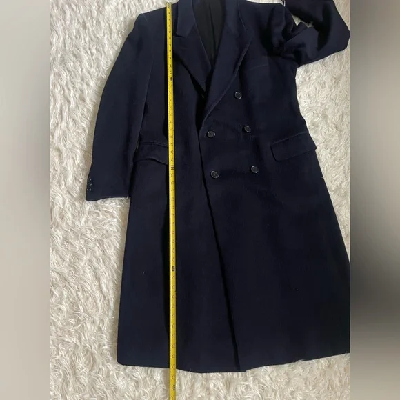 Giorgio Armani men Navy Blue + 80%Wool 20% Cashmere Coat, Sz 38 Italy - Picture 14 of 15